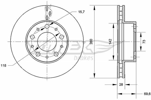 Brzdový kotouč TOMEX Brakes